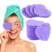 Compressed facial sponges for cleaning flower -shaped facial sponges for the facial cleaning exfoliator sponge compressed facial sponge for beauticians (heart -shaped | purple)