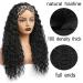 26 Inch Black Water Wave Headband Wig | Synthetic Curly Half Wig with Headband Attached | 180% Density for Daily Wear - Buy Online on GoSupps.com