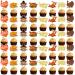 40pcs Turkey Cupcake Toppers Happy Thanksgiving Cupcake Topper Gobble Till You Wobble Decor Thanksgiving Turkey Decorations Thanksgiving Party Decorations Turkey Decorations for Home Orange and Brown