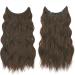 FESHFEN Invisible Wire Hair Extensions 16 Inch Chestnut Brown - Adjustable Size, Secure Clips - Long Wavy Synthetic Hair Headband for Women - Buy Online on GoSupps.com
