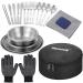 Stainless Steel Camping Mess Kit - 28 Pcs Dinnerware Set for 4 - Plates, Bowls, Cutlery, Gloves & Rag - Ideal for Hiking, Picnics - Black - Buy Online on GoSupps.com