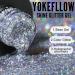 YOKE FELLOW Glitter Gel Nail Polish 10ML - Sparkly Holographic Soak Off UV LED Cured - Silver | Perfect Lady Gift - Buy Online on GoSupps.com