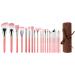 Bdellium Tools Professional Makeup Brush Pink Bambu Series - Deluxe 22pc. Brush Set with Roll-Up Pouch