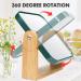 Double Sided 1x/3x Magnification Vanity Makeup Mirror with Bamboo Stand - Portable 360 Rotation Desk Mirror for Makeup - 8 Small Standing Mirror for Desk in Green - Buy Online on GoSupps.com