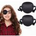 2 Pcs Eye Patches, 3D Eye Patch for Adults/Kids Adjustable Eyepatch for Right or Left Eye Amblyopia Lazy Patch Black+black