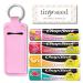 Set of 4 Chapsticks: Strawberry Ice Pop Pink Lemonade Peaches & Cream Sweet Watermelon. Limited Edition by Chapstick I Love Summer Collection. Includes Lip Balm Holder Keychain (Pink)