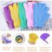 Buy Anezus Exfoliating Gloves 6 Pairs Shower Scrub Bath Loofah for Women | Dead Skin Remover in 6 Colors - Buy Online on GoSupps.com