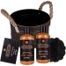Accentra MEN'S COLLECTION Gift Set in Tin Bucket + 300 ml Body Wash 300 ml Shampoo 100 g Soap 15 g Mesh Sponge Birch & Cedar Scent Brown - Buy Online on GoSupps.com