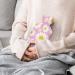 White Daisy Hot Water Bottle with Plush Cover - Ideal Hand Warmer for Adults & Children - 26.5x15.3cm | Buy Internationally - Buy Online on GoSupps.com