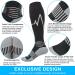 IRAMY Compression Socks 2 Pairs for Women & Men | Ankle & Arch Support - Foot Massage Pad | 20-30 mmHg Knee High | X-Large Black-Grey - Buy Online on GoSupps.com