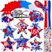 Winlyn 18 Sets 4th of July Craft Kits Patriotic Kids Crafts DIY Patriotic Star Ornaments Decorations Art Sets Red White Blue Star Foam Shapes Patriotic Foam Stickers for Classroom Party Activities