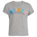 adidas Girls' Short Sleeve Dolman Waist Heather Tee 5 Grey With Multi