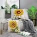 Set of 4 Sunflower Throw Pillow Covers - Farmhouse Decor 18 x 18 Inch Linen Cushion Covers for Home, Sofa, Bedroom, Car - Buy Online on GoSupps.com