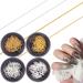 Niceneeded 4 stripes metal nail art chains long nail chains nail jewelry with box 3D nail jewelry made of gold and silver nail art studs for manicure decoration and DIY
