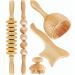 Uyoyous Maderotherapy Wood Massage Roller 5 In 1 Back Massage Wood Massage Roller Set Fascia Roll Wood Back Massage Back Massage Wood Therapy Massage Tools Legs Body