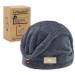 Myhomebody Haartuch Wrap |Luxury anti-frizz fast drying hair dryer turban |Ultra soft and fast drying suction-like bamboo fiber with coconut shell button-Midnight Blue