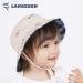 LANGZHEN Beach Sun Protection Hat for Baby Girls - Adjustable Toddler Kids Wide Brim Play Hat with Chin Strap - Beige, Fish Design - 6-12 Months - Buy Online on GoSupps.com