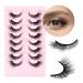 8 Pairs Natural Wispy False Eyelashes - 3D Mink Fluffy Cat Eye & Fox Eye Lashes for Beginners & Cosplay - Buy Online on GoSupps.com