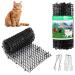 MEISO Cat Scat Spike Mat 6.5FT / 2M Pet Deterrent Spikes Prickle Mat with 8 Garden Staples Plastic Scat Mat Animals Prickle Strips Scat Mat for Garden Porch Home Stop Dog Digging Keep Cat Away