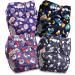 Littles and Bloomz Baby Reusable Pocket Nappy Cloth Diaper Standard Popper 4 Nappies FLP2-0402
