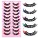 Newcally Colored D Curl Russian Strip Lashes - 10 Pairs Mink Pink & Red Wispy False Eyelashes - Buy Online on GoSupps.com