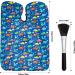 Gealaek Kids Haircut Cape & Neck Duster Set - Dinosaur Pattern Salon Cape for Boys & Girls 55x40 Inches (Blue) - International Shipping Available - Buy Online on GoSupps.com