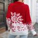 Shop Women's Oversized Reindeer Pattern Christmas Sweater - Cozy Round Neckline & Roll Collar - Ugly Christmas Sweater for Holiday Cheer - Buy Online on GoSupps.com
