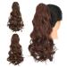 Gairyan ponytail extensions 45cm claw on ponytail hair part clip clip in extensions braid curly wavy wavy braid braid synthetic hair art hair hair extension for women (dark auburn) 45 cm dark auburn