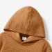 PatPat Toddler Hoodie | Solid Textured Hooded Sweatshirt with Pocket | Brown | 1-2 Years - Buy Online on GoSupps.com