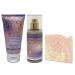 Bath & Body Works Snowflakes & Cashmere Mini Fragrance Mist and Body Cream Bundle with a Himalayan Salts Springs Sample Soap - Travel Size