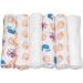 MuslinZ 6pk Baby Muslin Squares Burp Cloths, Dribble Cloth, Breastfeeding Cover - Sealife Print 100% Pure Cotton 70x70cm | Absorbent & Breathable - Buy Online on GoSupps.com