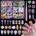 3D Candy Nail Charms Lollipop Donuts Nail Charms Multi Shapes and Colors Heart Star Candy Nail Charm for 3D Nail Art Assorted Cute Nail Charms for Nail Art DIY Decorations Design with Pickup Tools