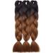  24" Black to Brown Yaki Texture Hair Extensions 24 Inch Easy Braid Synthetic Fiber Corchet Braids One Piece - Buy Online on GoSupps.com