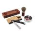 AP Donovan razor in a gift set | 7/8 razor blade | strop shaving brush and shaving soap (black)