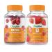 Lifeable Iron with Vitamin C + B Complex Gummies Bundle - Great Tasting Vitamin Supplement Gluten Free GMO Free Chewable Gummy