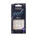 KISS Gel Fantasy Press On Nails Nail glue included 'How Dazzling' Silver Medium Size Square Shape Includes 28 Nails 2g glue 1 Manicure Stick 1 Mini File Silver Medium Square