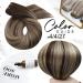 Moresoo Human Hair Weft Extensions 24 Inch Dark Brown Ombre to Caramel Blonde Double Weft - 100g/Pack - Sew in Real Hair Extensions #4/27/4 - Buy Online on GoSupps.com