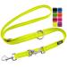 DDOXX Reflective Nylon Dog Leash - 2m 3-way adjustable dog leash for all dog sizes - S (Yellow) S - 1.5 x 200 cm Yellow
