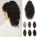 REECHO 14" Ponytail Extension Short Claw Clip on Ponytail Extension Fake Pony Tails Soft Wavy Curly Clip in Hair Extensions Synthetic Hairpiece for Women Daily Party HP002 - Black Brown 14 Inch-140 Gram(Pack of 1) Black Brown