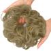 Messy Bun Hair Piece Scrunchies Extension Curly Wavy Updo Hairpieces Synthetic Chignon Ponytail Hair Accessories for Women Girls (Ash Blonde) 1 PCS 5# Ash Blonde