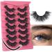 Mink Lashes Fluffy Flat Lashes 8D Volume False Eyelashes 23mm Wispy Faux Mink Lashes Dramatic Curly 7 Pairs Pack FANXITON Fake Eye Lashes C-23MM-08