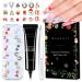 Makartt Christmas Rhinestone Glue Kit Strong Adhesive Gel Nail Glue with Nail Crystal Rhinestone Tweezer Nail Gem Glue Nail Glue Gel with 3D Christmas Nail Charms Gems Nail Rhinestone Gel Kit-Christmas