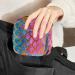 Colorful Mermaid Fish Scales Sanitary Napkin Storage Bag | Portable First Period Pads & Tampons Holder | Large Capacity Makeup Bag for Girls & Women - Buy Online on GoSupps.com