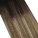 Moresoo Balayage Tape in Human Hair Extensions - Natural Black to Light Brown with Medium Blonde Highlights, 12 Inch - 20 Pieces, 30g #1B/6/22 - Buy Online on GoSupps.com