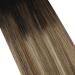 Shop Moresoo Tape Extensions - Real Hair Balayage 45cm #1B/6/22 - 20 Pieces 50g - Natural Black to Medium Brown with Blonde Highlights - Buy Online on GoSupps.com