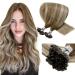 LAAVOO BONDING Extensions Real Hair Blond Balayage U Tip Keratin Extensions Real Hair Ombre Braun Blond Extensions Keratin Bondings Pre Bonded 50g 50piece 1g/S #8/60/8 45cm 45 cm 1-37 U Tip #8/60/8