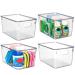 ClearSpace Plastic Storage Bins With lids  Perfect Kitchen Organization or Pantry Storage  Fridge Organizer, Pantry Organization and Storage Bins, Cabinet Organizers - 4 Pack
