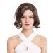 WIG ME UP YZF-4372-3/30 Women's Short Wavy Bob Wig - Dark Brown & Copper Highlights - International Shipping Available - Buy Online on GoSupps.com