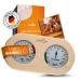 Alpine breath sauna thermometer hygrometer wood 2in1 function - particularly precise sauna thermometer with hardened glass - automatic calibration - noble sauna accessories - hygrometer thermometer sauna