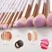 16PCs Premium Marble Makeup Brush Set - Synthetic Face Eye Lip Kits for Foundation, Powder, Eyeshadow - Pink - Buy Online on GoSupps.com